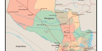 Ramani ya Paraguay na miji