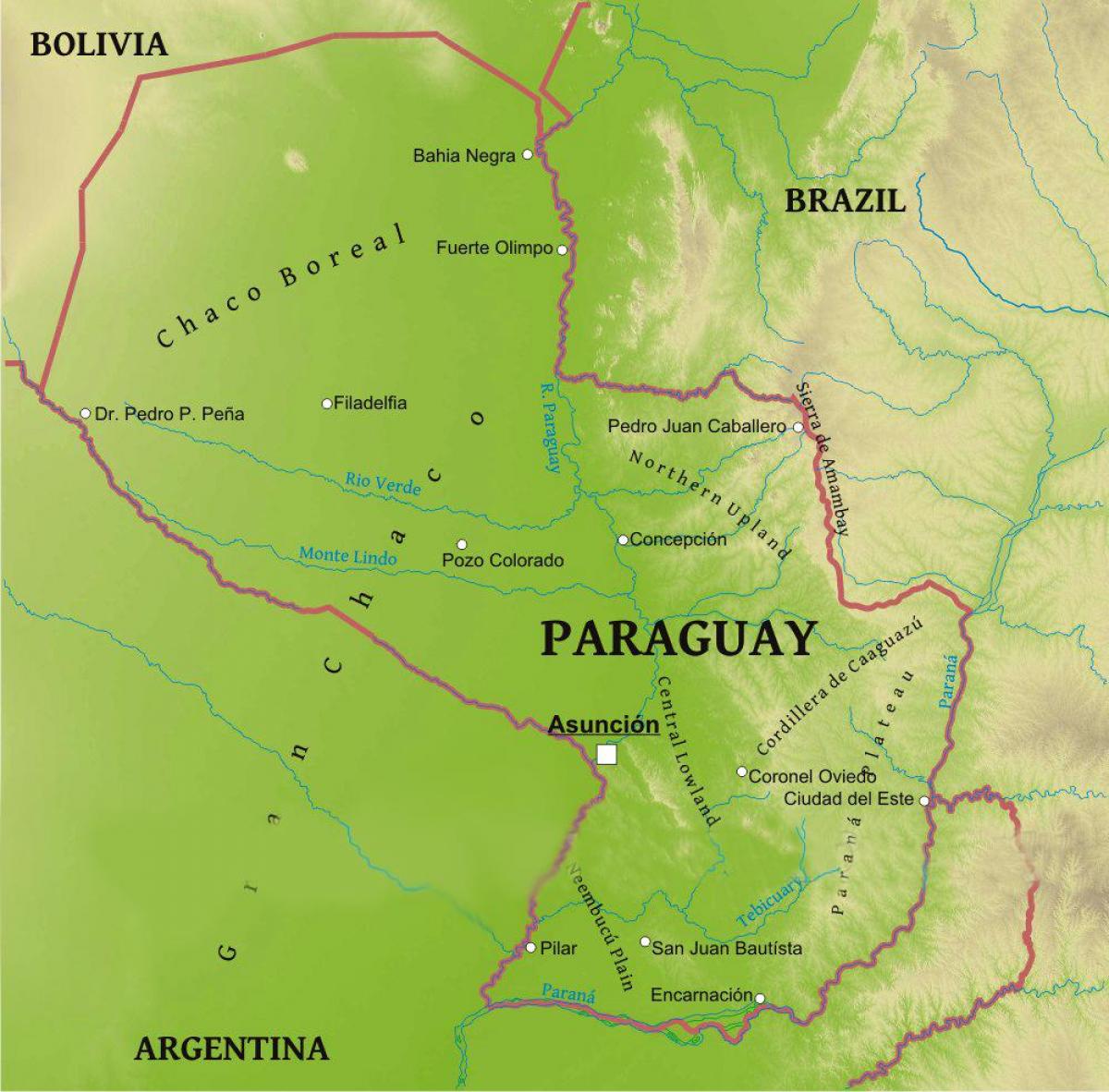 Ramani ya Paraguay jiografia