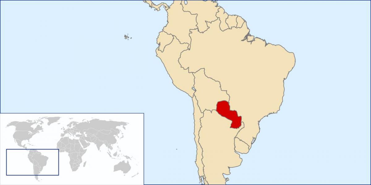 Paraguay eneo kwenye ramani ya dunia